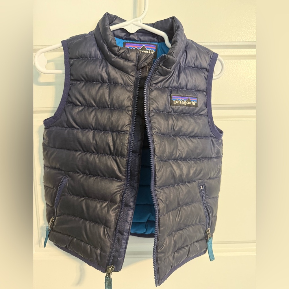 Patagonia Blue and Black Puffer Jacket